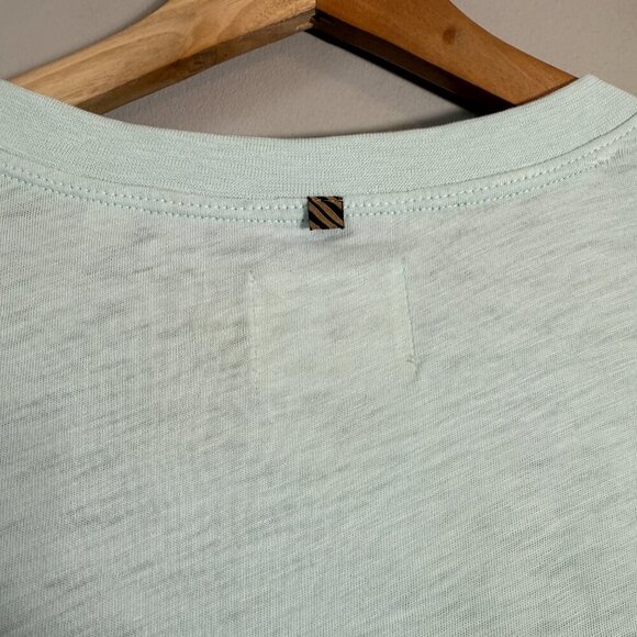 Billy Reid Short Sleeve Organic Cotton Henley Tee T-Shirt Mens XXL Pale Blue NWT - Picture 13 of 16